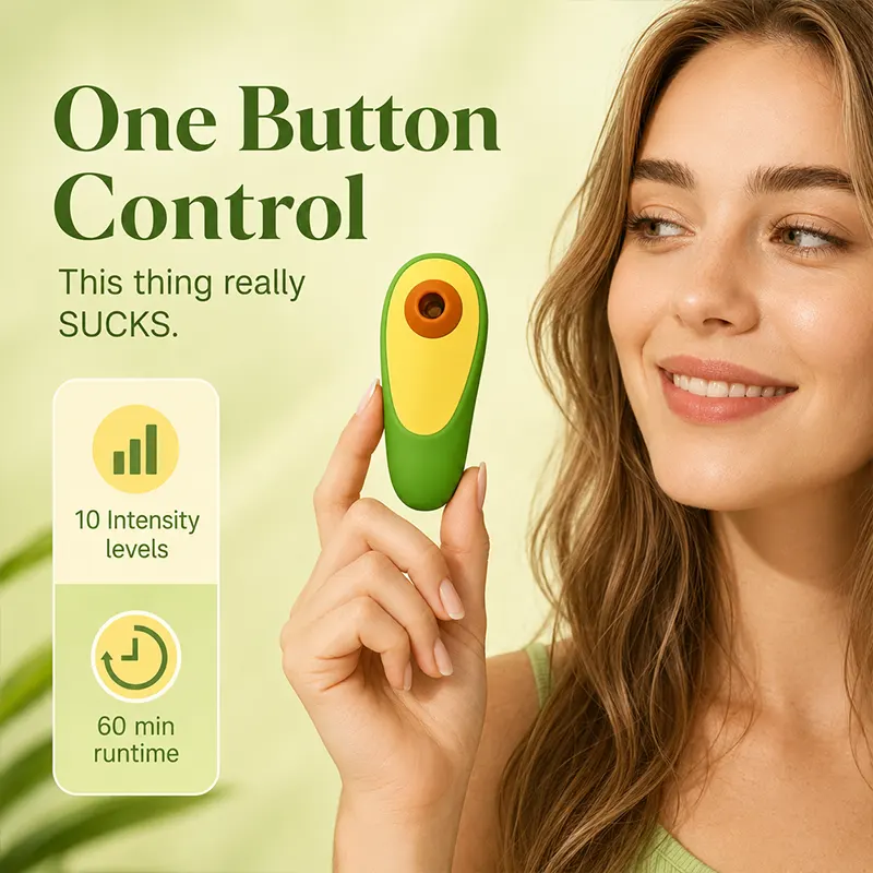 Avocado Shaped Sucking Vibrator - Image 5